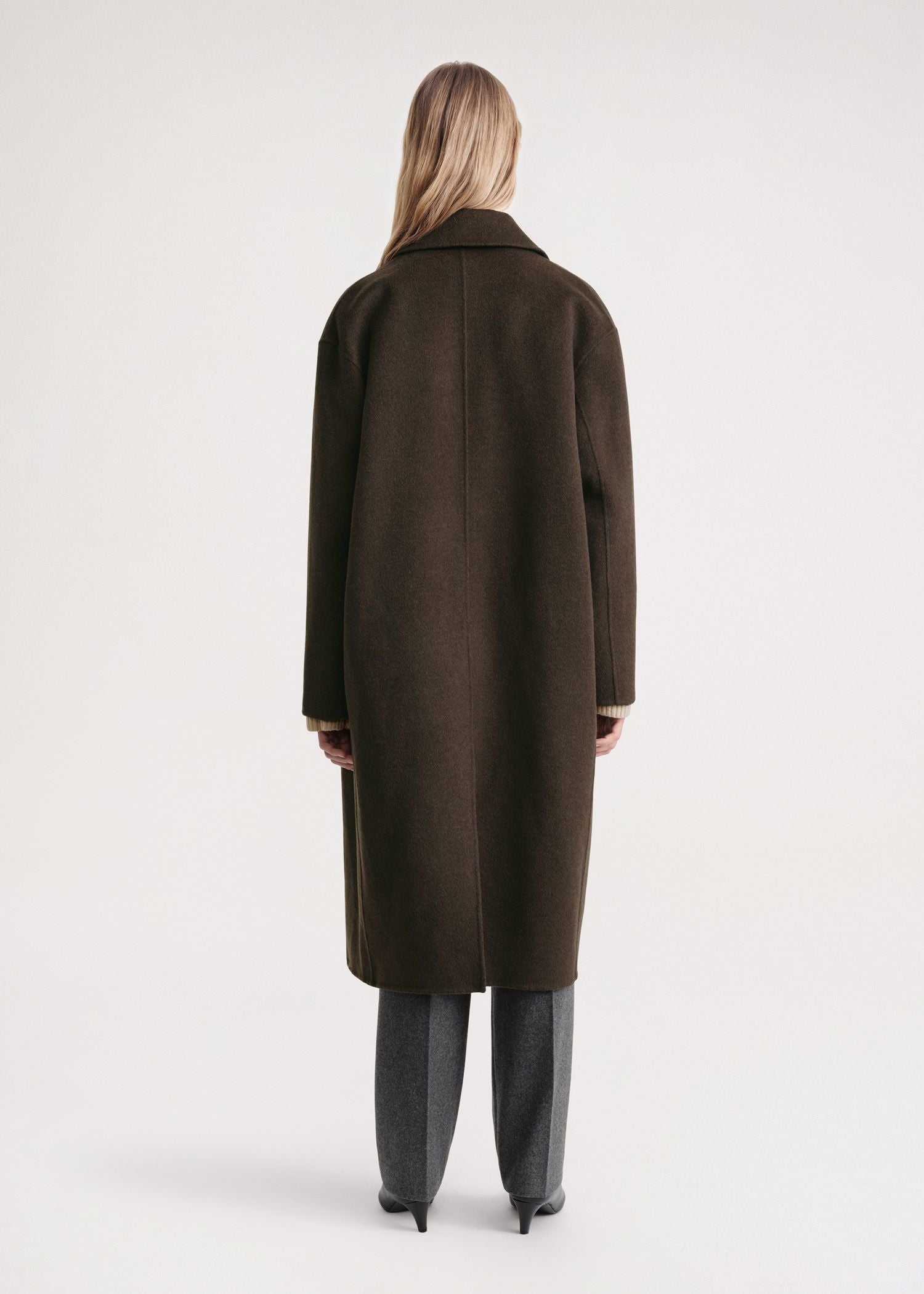 Manteau long en laine - Chocolate Melange