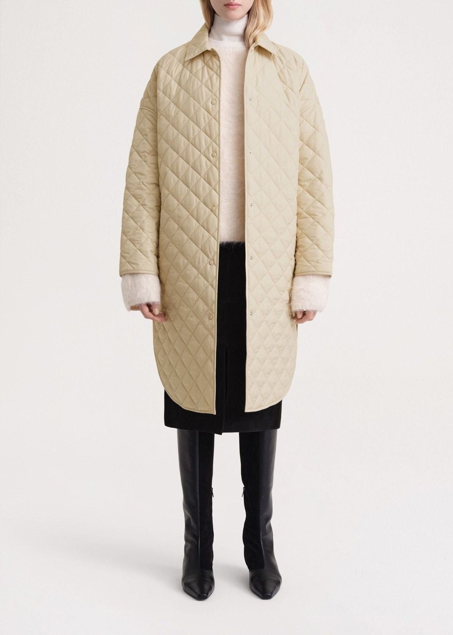 Veste longue matelassée - Stone