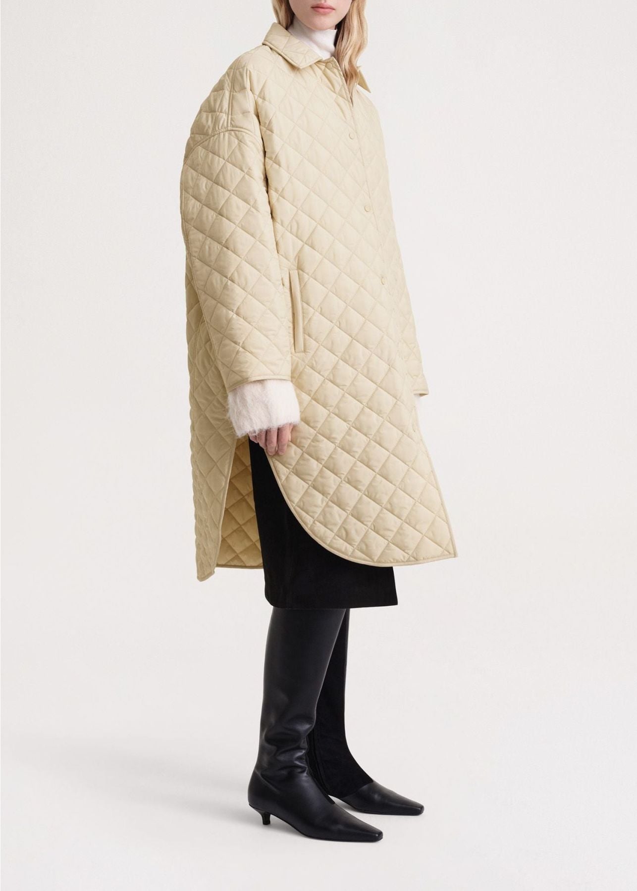 Veste longue matelassée - Stone