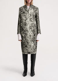 Manteau imprimé fourrure en laine - Grey