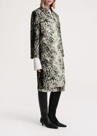 Manteau imprimé fourrure en laine - Grey