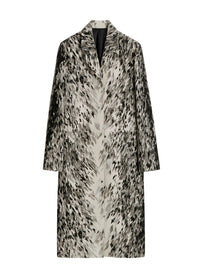 Manteau imprimé fourrure en laine - Grey