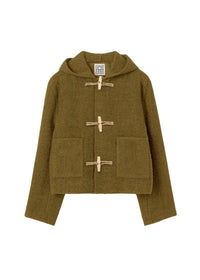 Veste courte en feutre de laine - Olive