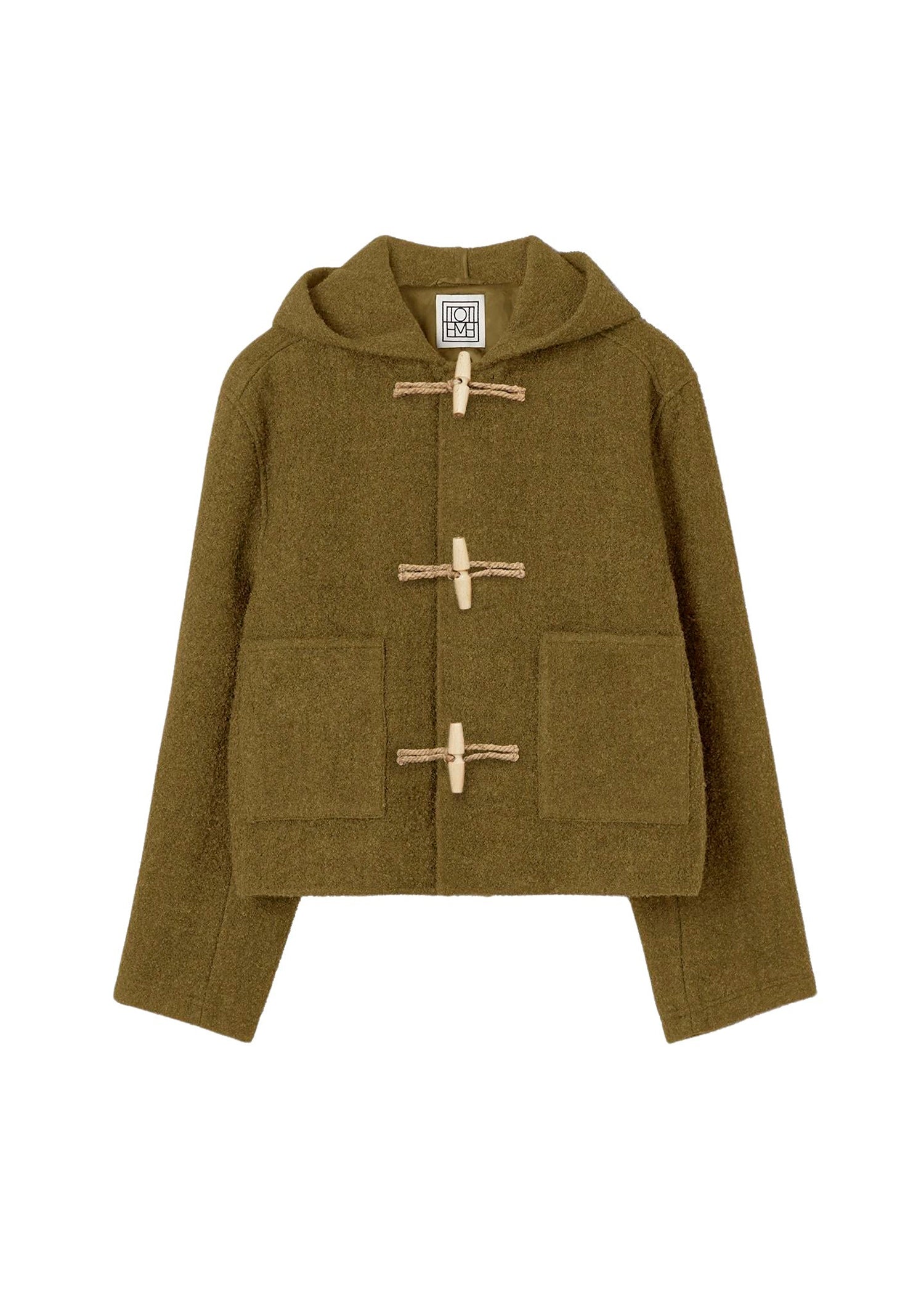 Veste courte en feutre de laine - Olive