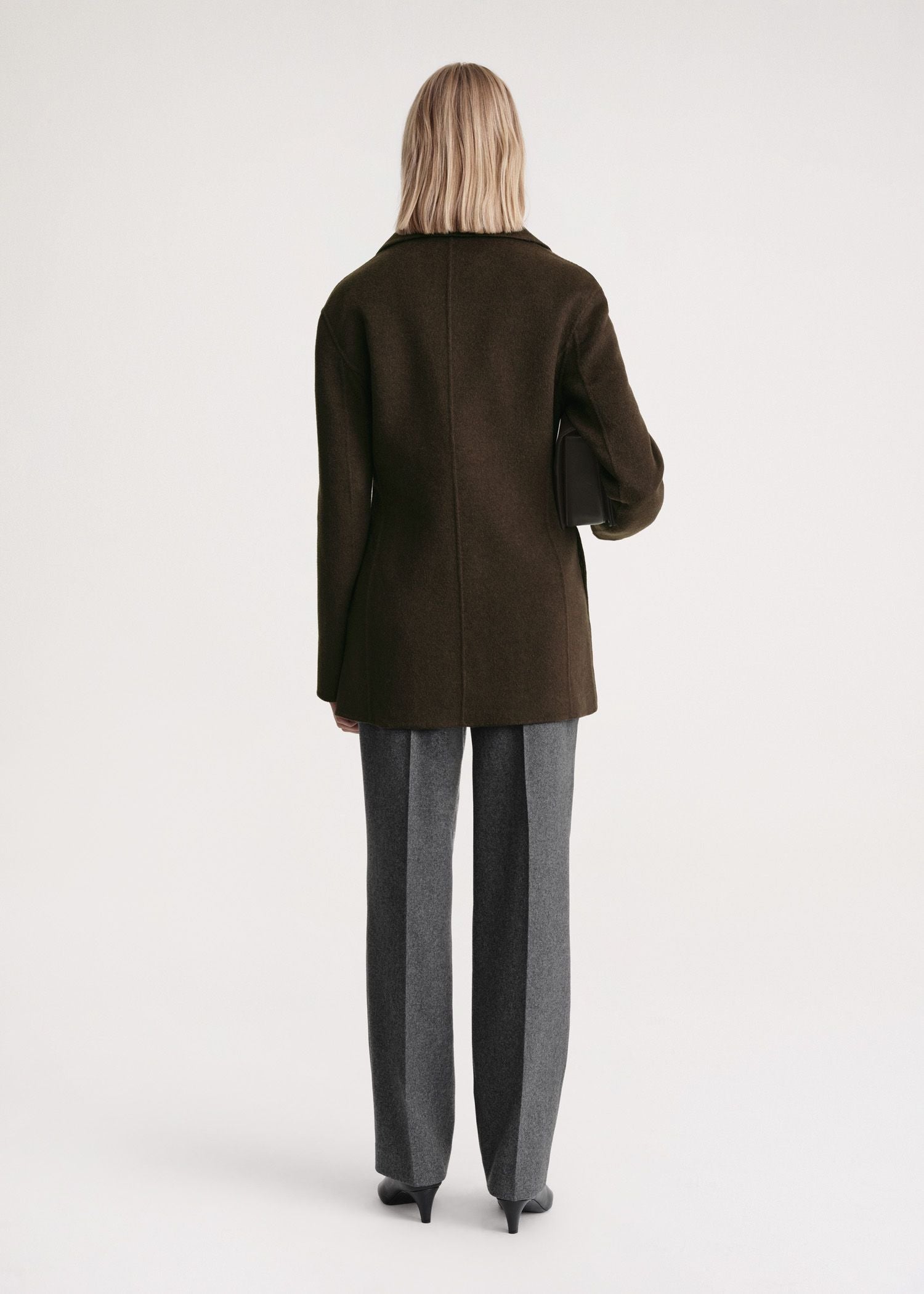 Structured wool jacket - Chocolate Melange