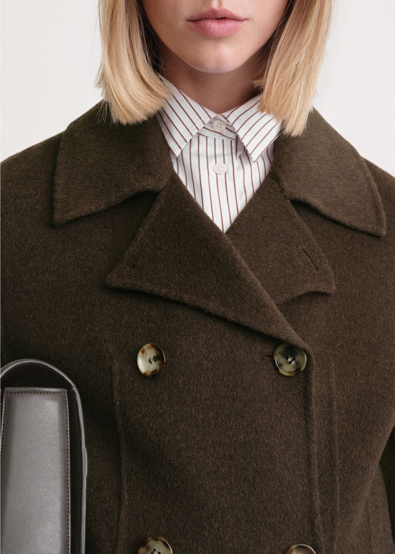 Structured wool jacket - Chocolate Melange
