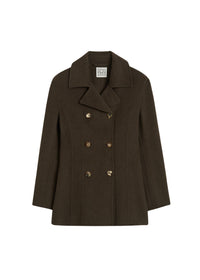 Structured wool jacket - Chocolate Melange