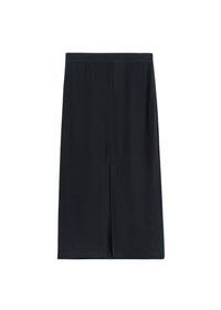 Midi skirt with front slit - Navy