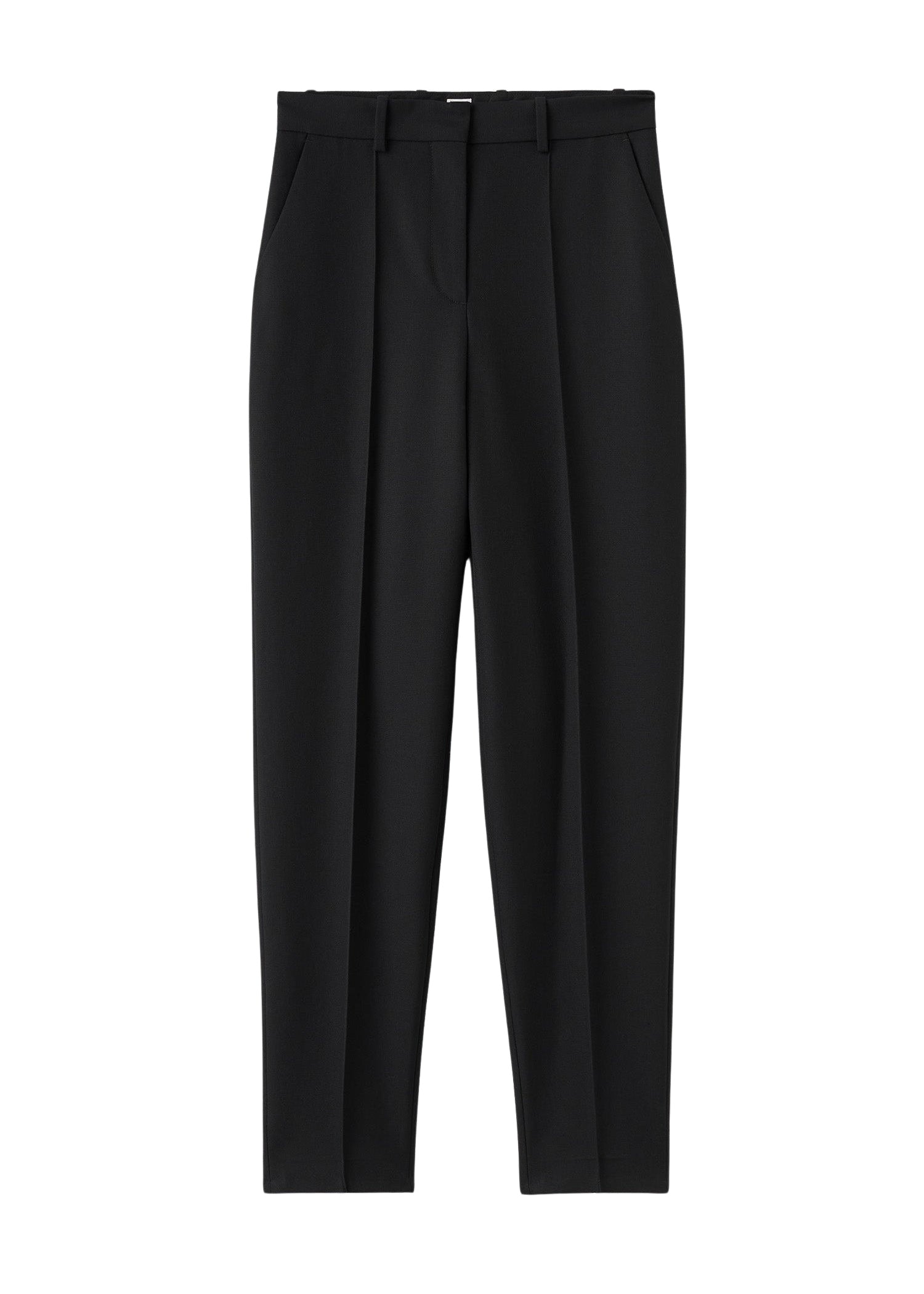 Pantalon à plis cousus en laine mélangée - Black