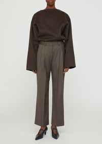 Pantalon court à double plis en laine - Ash