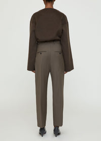 Pantalon court à double plis en laine - Ash
