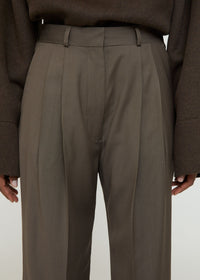 Pantalon court à double plis en laine - Ash