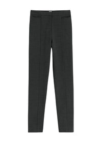 Pantalon droit en laine mélangée - Charcoal Melange