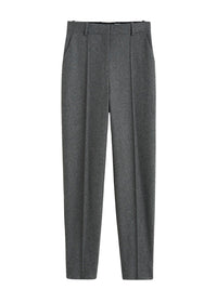 Pantalon à plis cousus en laine - Grey Melange