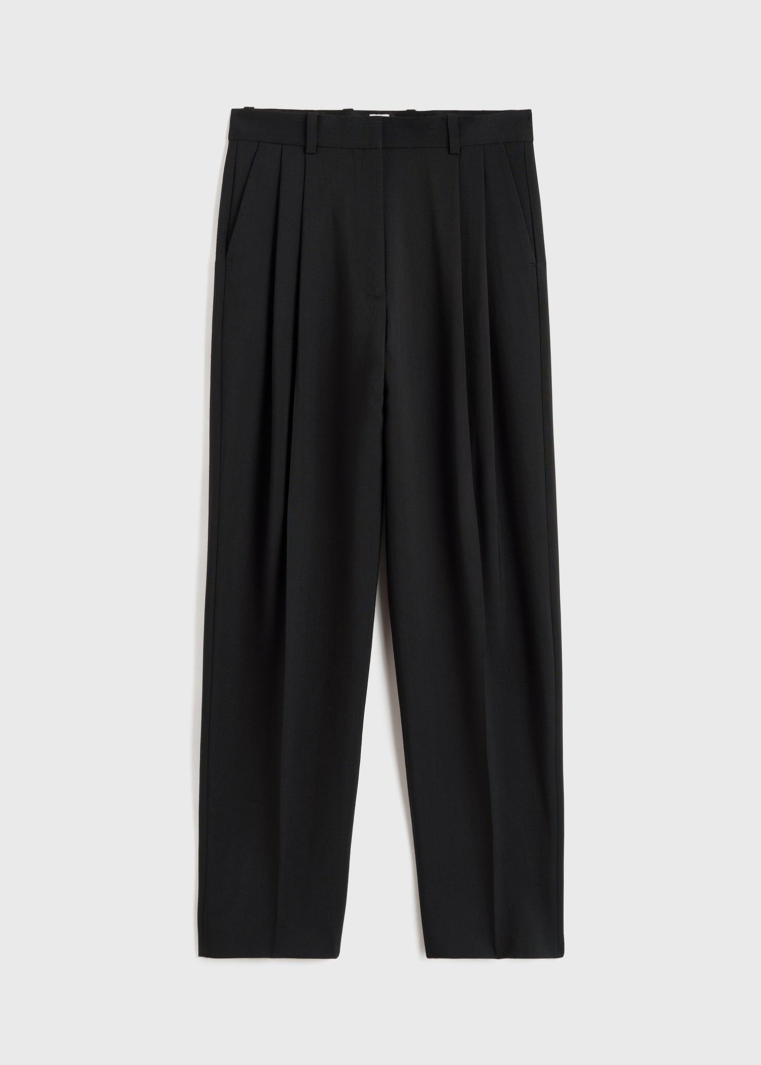 DOUBLE-PLEATED TAILORED TROUSERS