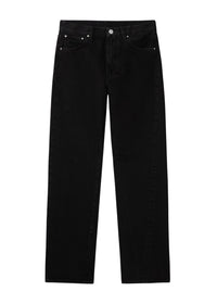 Pantalon à coutures torsadées en denim - Black