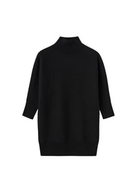 Wool roll neck jumper - Black