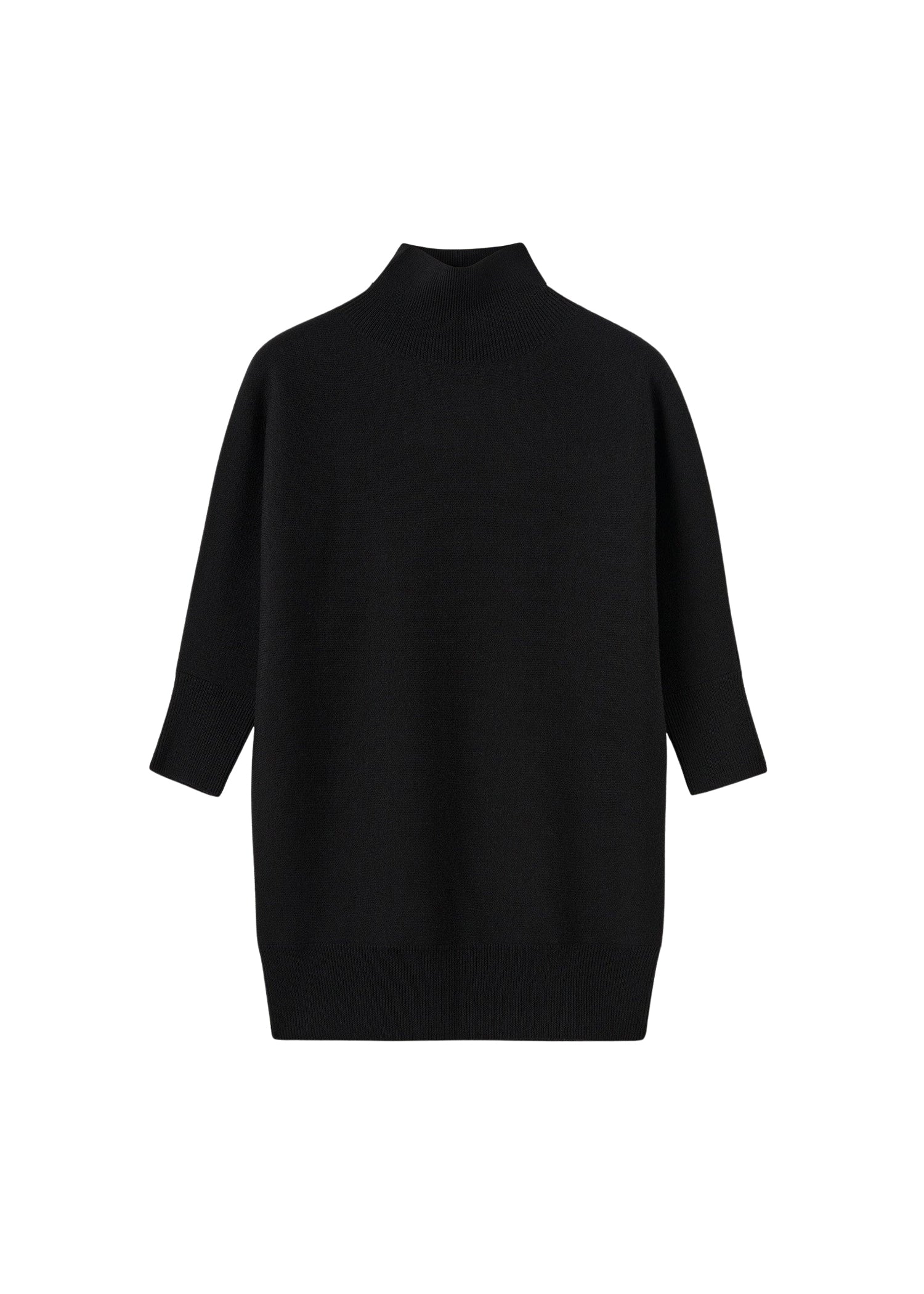 Wool roll neck jumper - Black