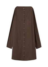 Robe courte à col bateau - Saddle Brown