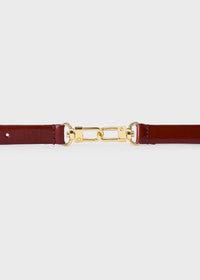 Ceinture à double fermoir en cuir - Cognac