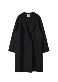 Manteau cape en laine - Black