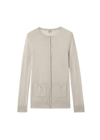 Cardigan finement tricoté en laine - Light Hay