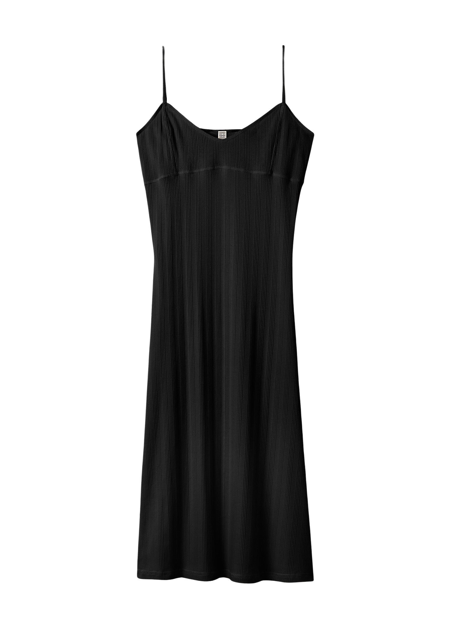 Robe midi à côtes irrégulières - Black