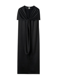 Robe longue cape à nœuds - Black