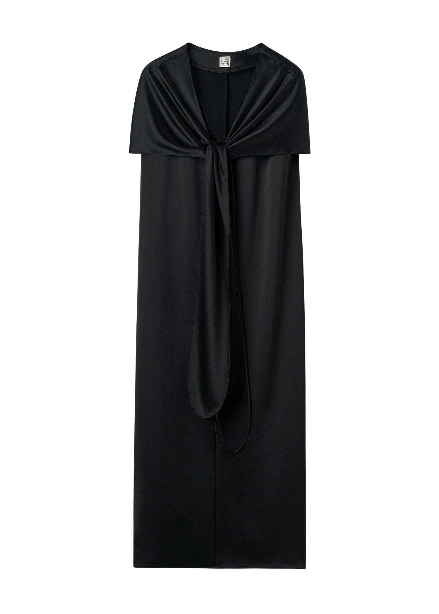 Robe longue cape à nœuds - Black