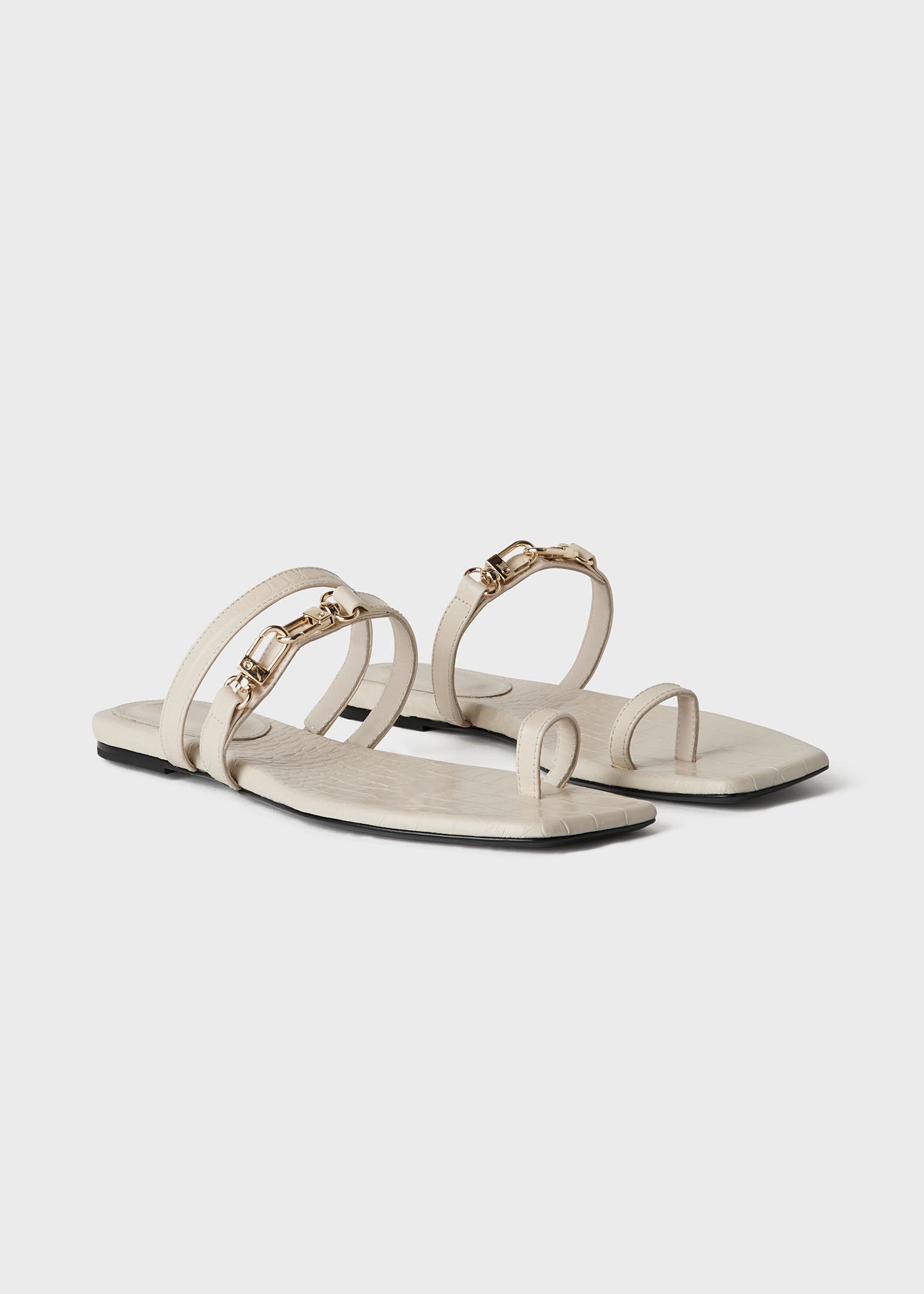 Sandales à double fermoir en cuir - Sand Croco