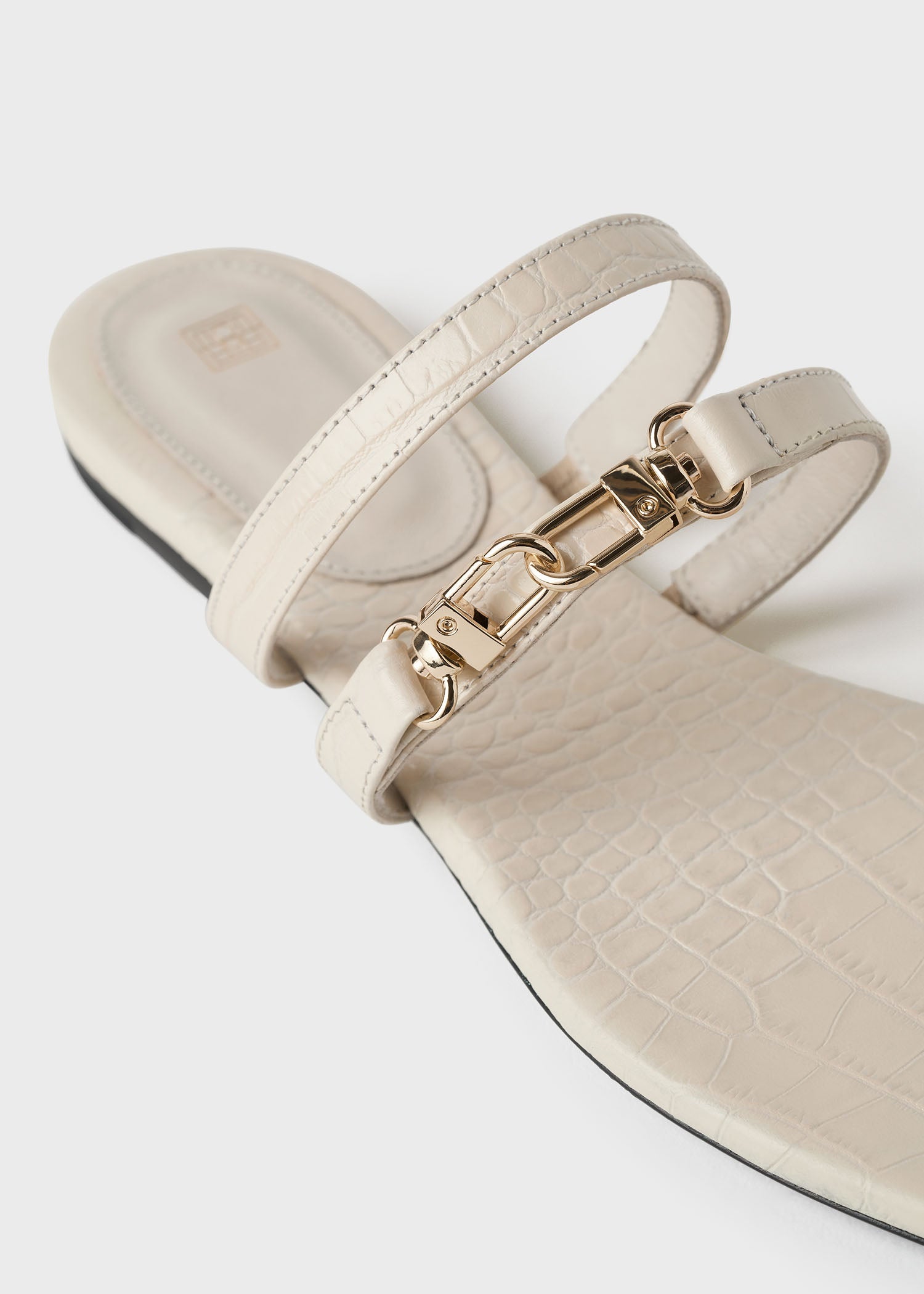 Sandales à double fermoir en cuir - Sand Croco