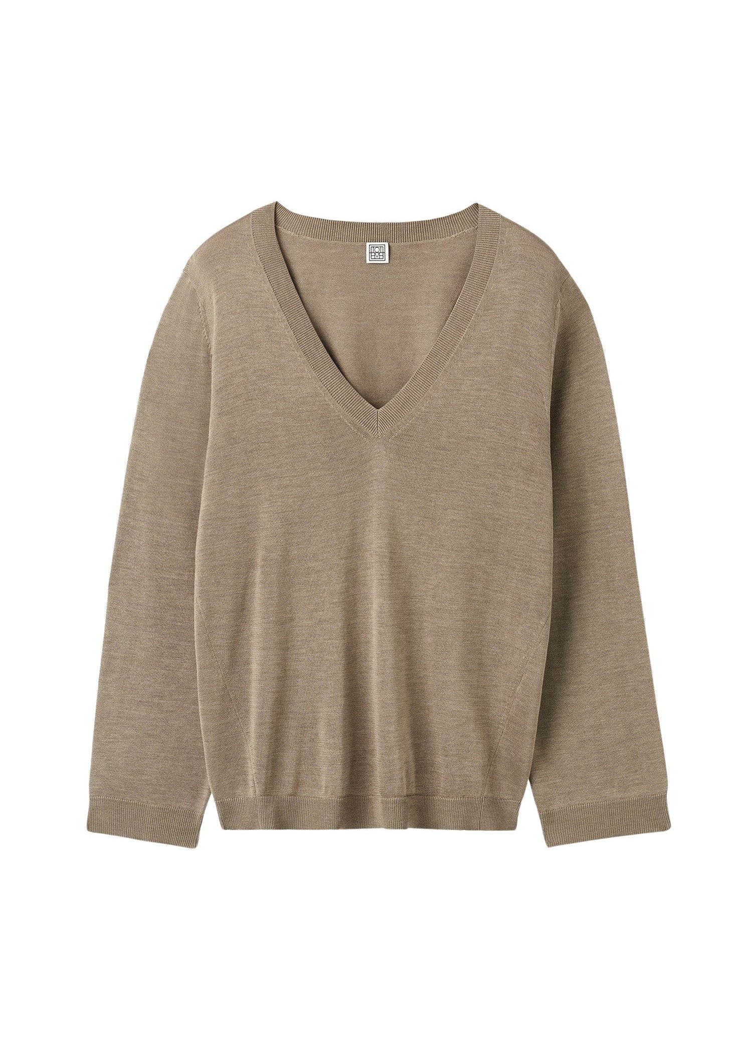 Pull à col V en soie - Mink