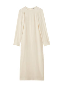 Robe midi à épaules échancrées - Off White