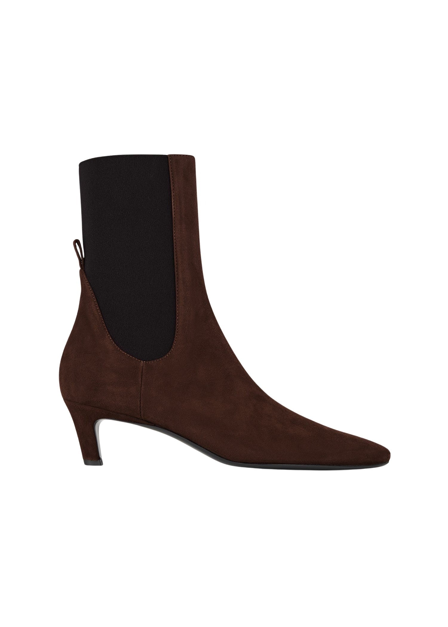 Bottines à talons moyen 55 en cuir - Chocolate Brown
