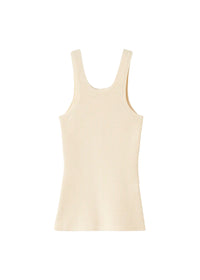 Compact knit curved tank top - Elderflower