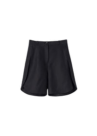 Bermuda enveloppant en lin mélangé - Black