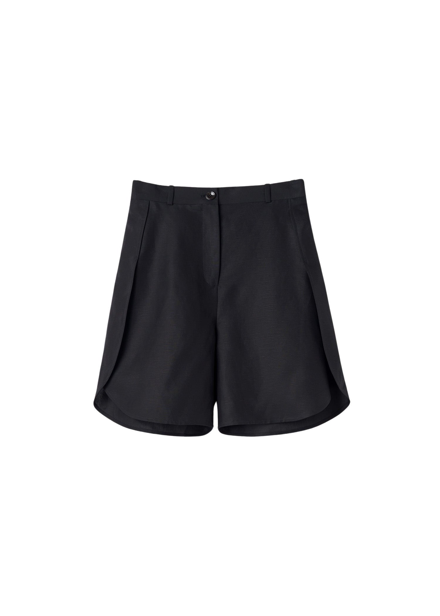 Bermuda enveloppant en lin mélangé - Black