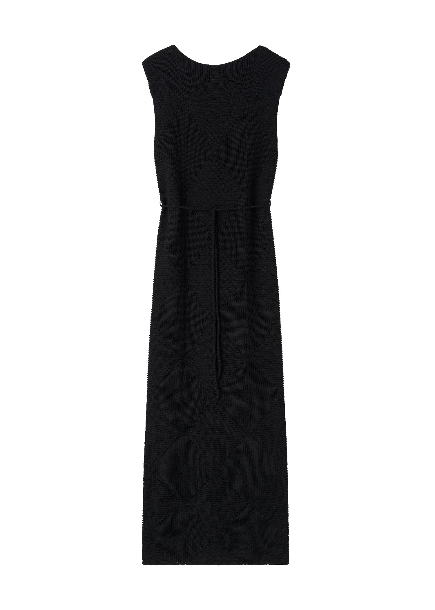 Robe midi crochet en laine et soie - Black