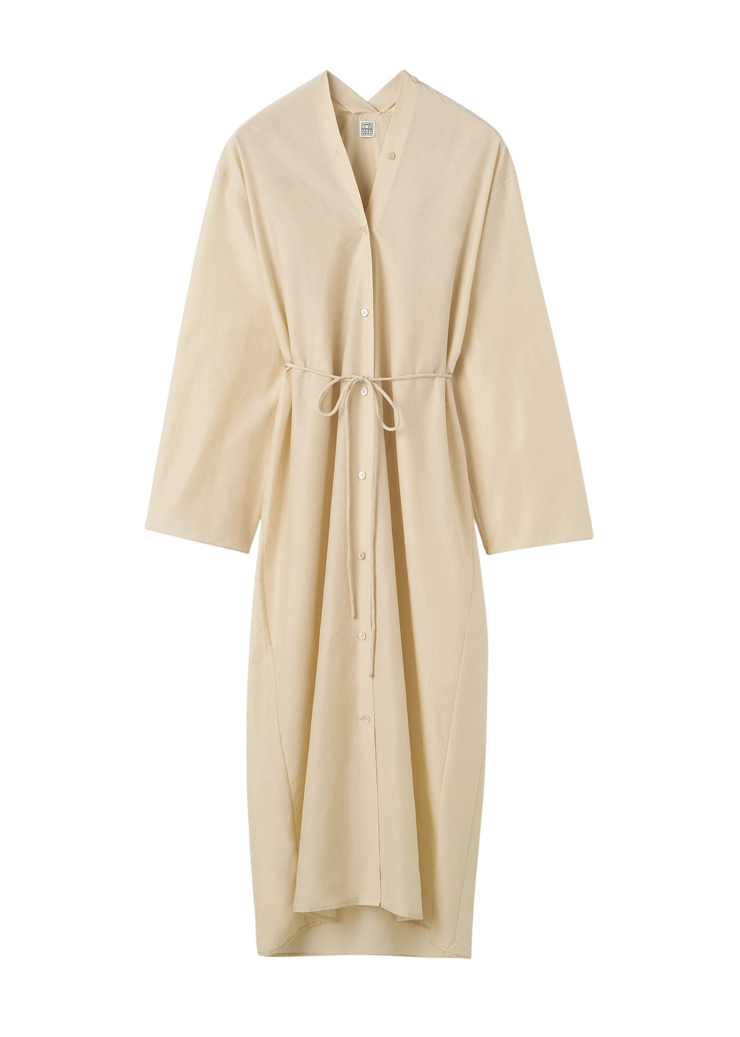 Robe midi à col V - Light Hay