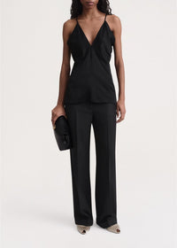 Débardeur Cami drapé en satin - Black