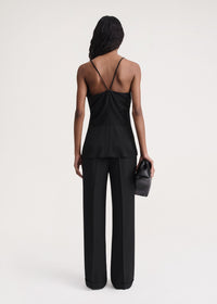 Débardeur Cami drapé en satin - Black