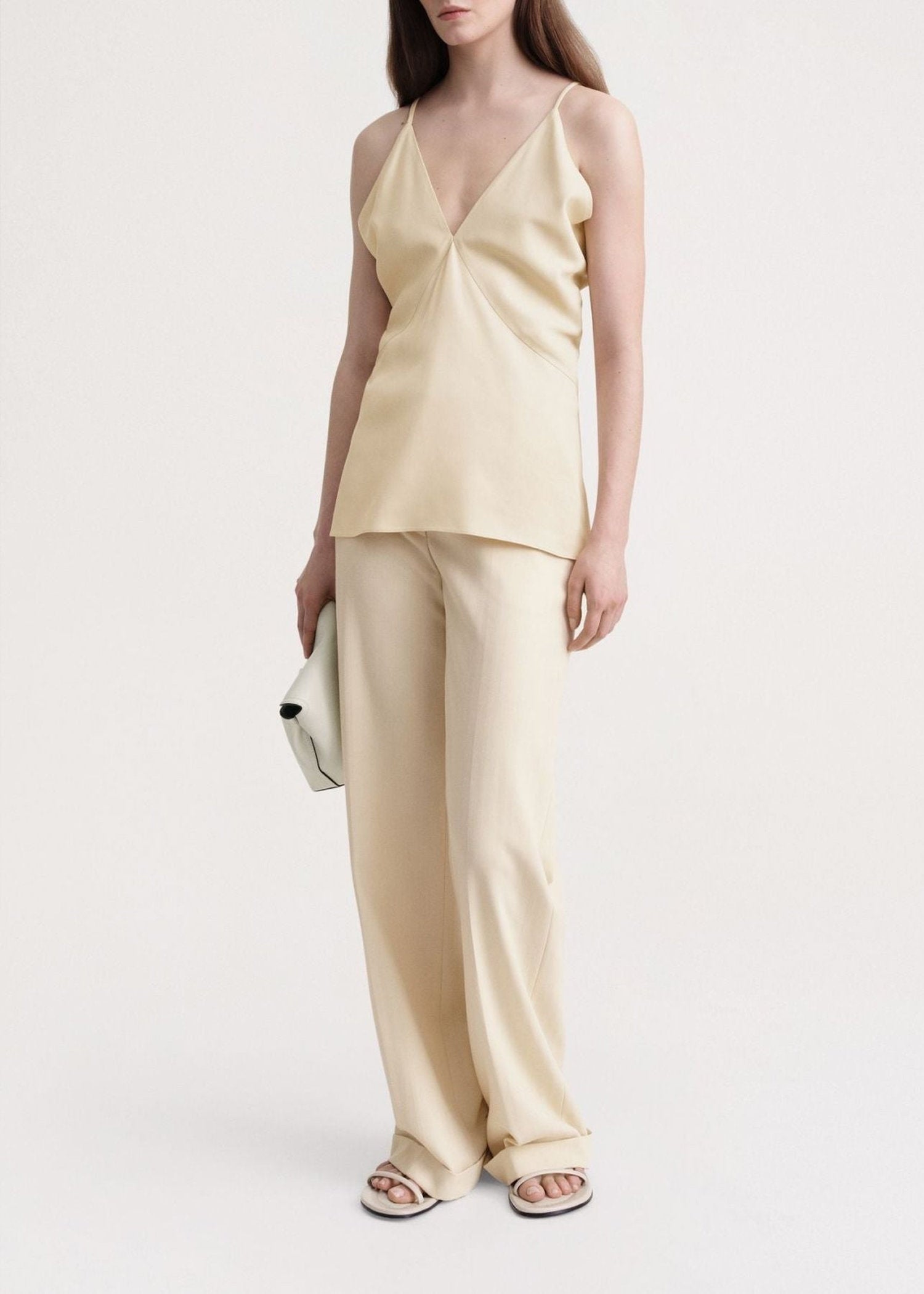 Débardeur Cami drapé en satin - Bleached Sand