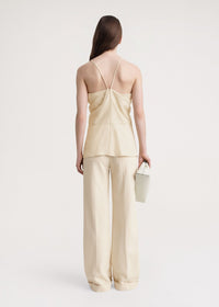 Débardeur Cami drapé en satin - Bleached Sand