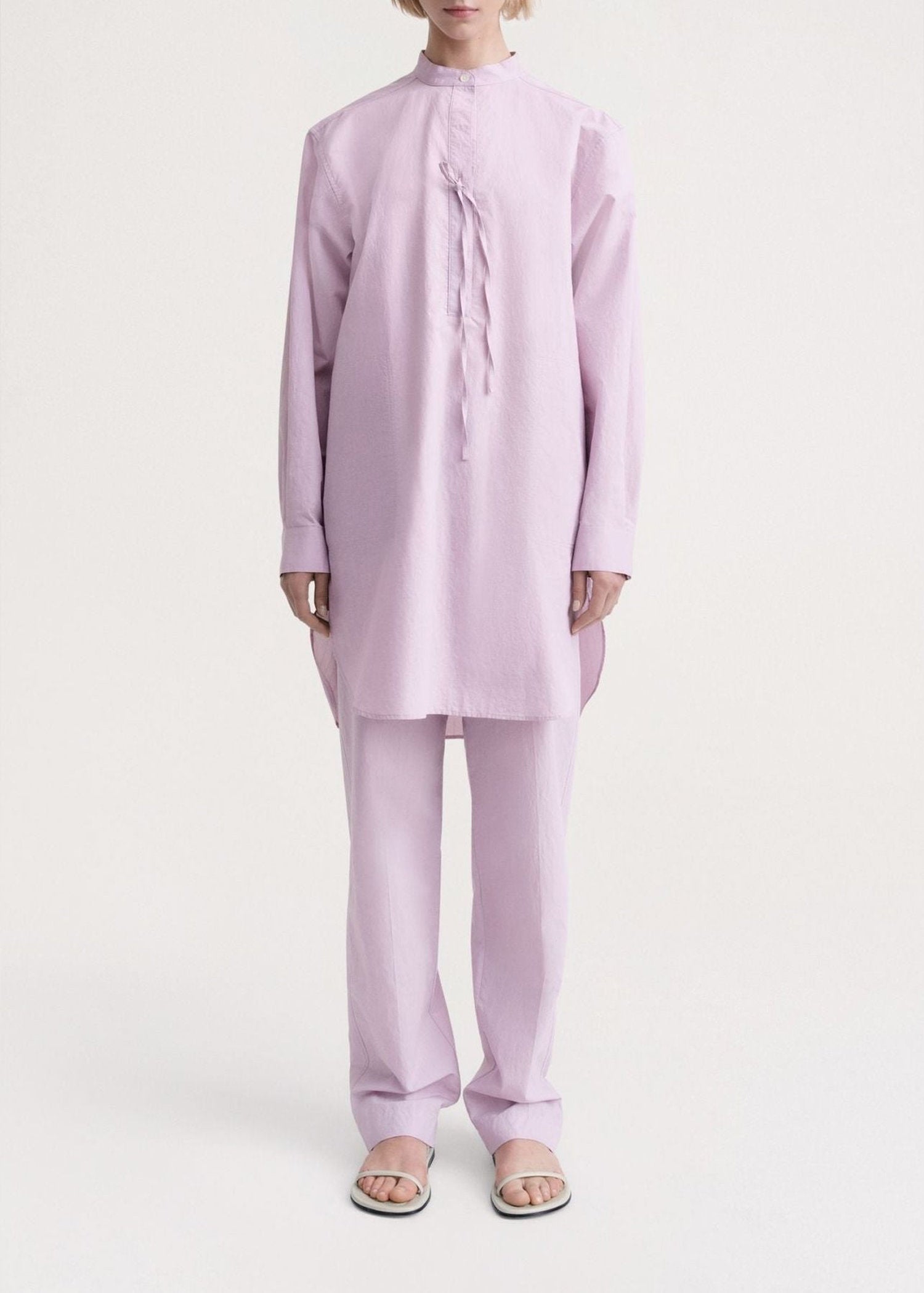 Robe chemise courte à col mao - Lilac
