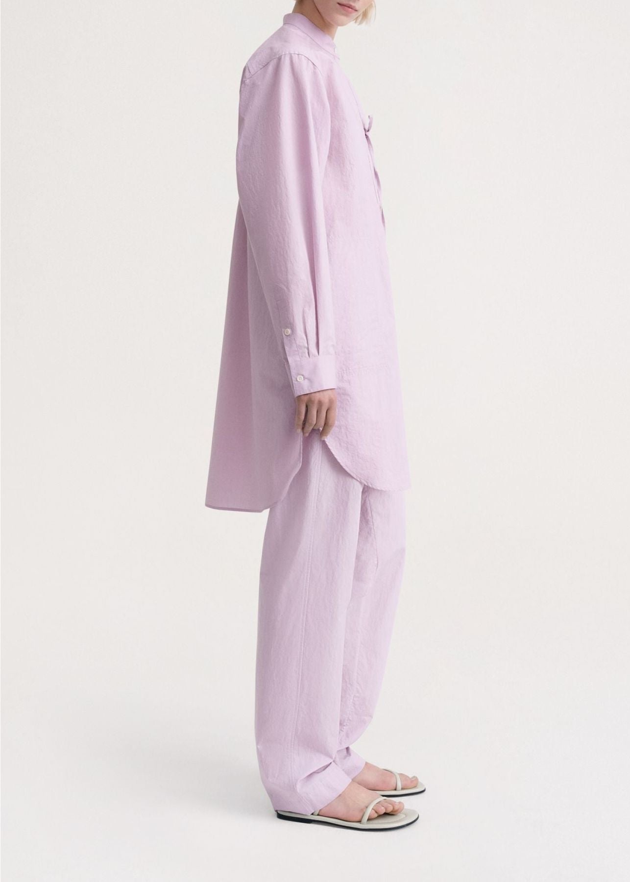 Robe chemise courte à col mao - Lilac