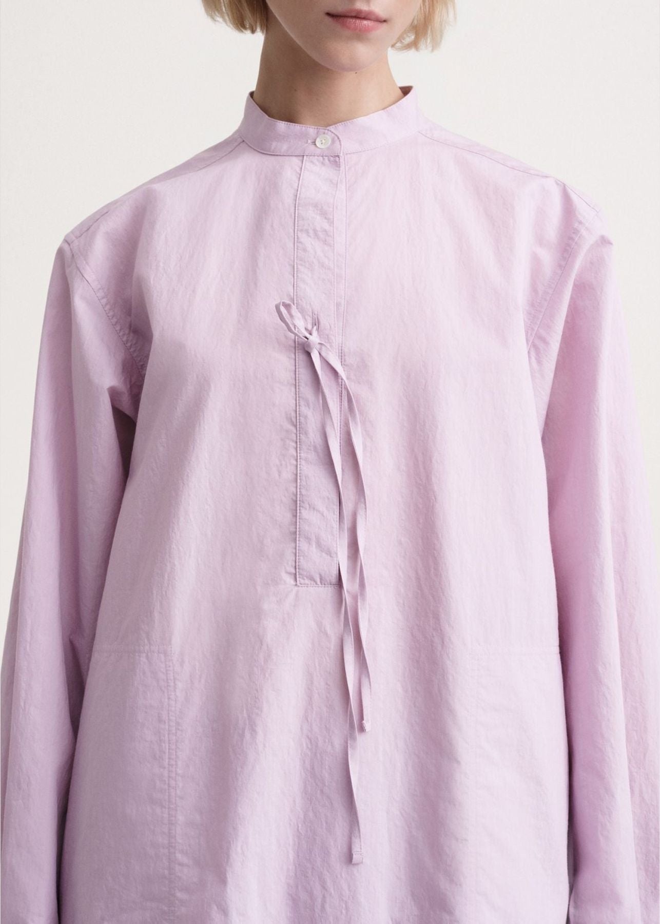 Robe chemise courte à col mao - Lilac
