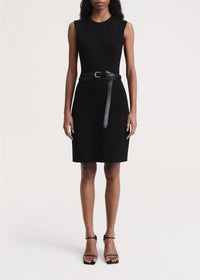 Robe courte sans manches tricotée - Black