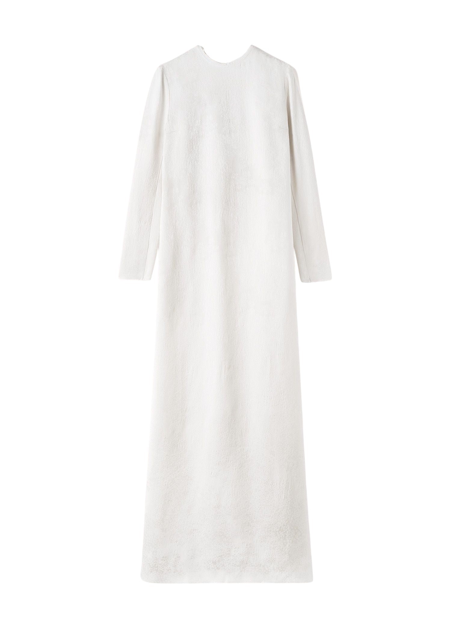 Robe longue en jacquard à ourlet brut - White Floral