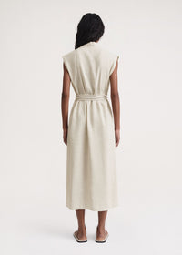 Robe midi à col rabattu - Oyster