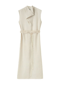 Robe midi à col rabattu - Oyster